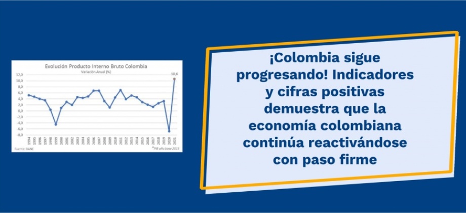 Colombia sigue avanzando con indicadores y cifras positivas