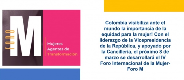 ¡Colombia visibiliza ante el mundo la importancia de la equidad para la mujer!