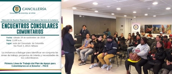 Consulado de Colombia en Milán realizará el Encuentro Consular Comunitario el 24 de noviembre de 2018
